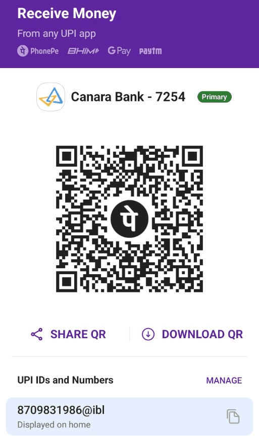 QR Code for online payment